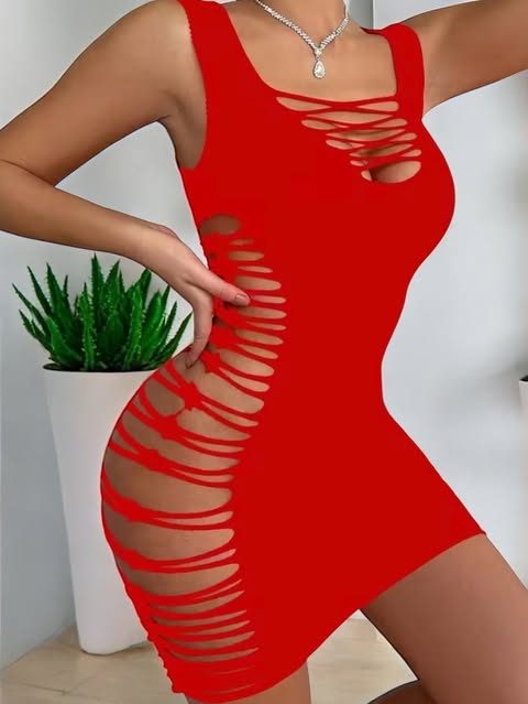 robe fine sexy rouge TU – Image 2