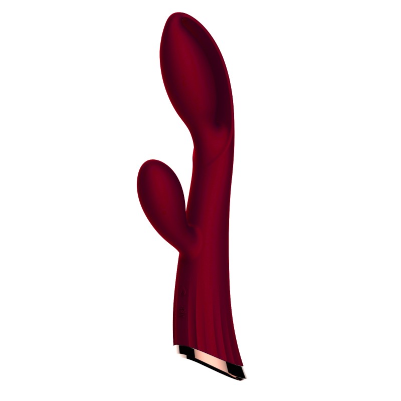 Vibromasseur rouge avec stimulateur de clitoris LRIS USB – Image 2