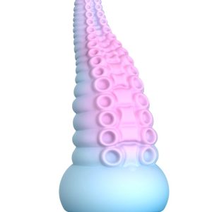Gode ventouse tentacule Kraken 18 cm rose et bleu